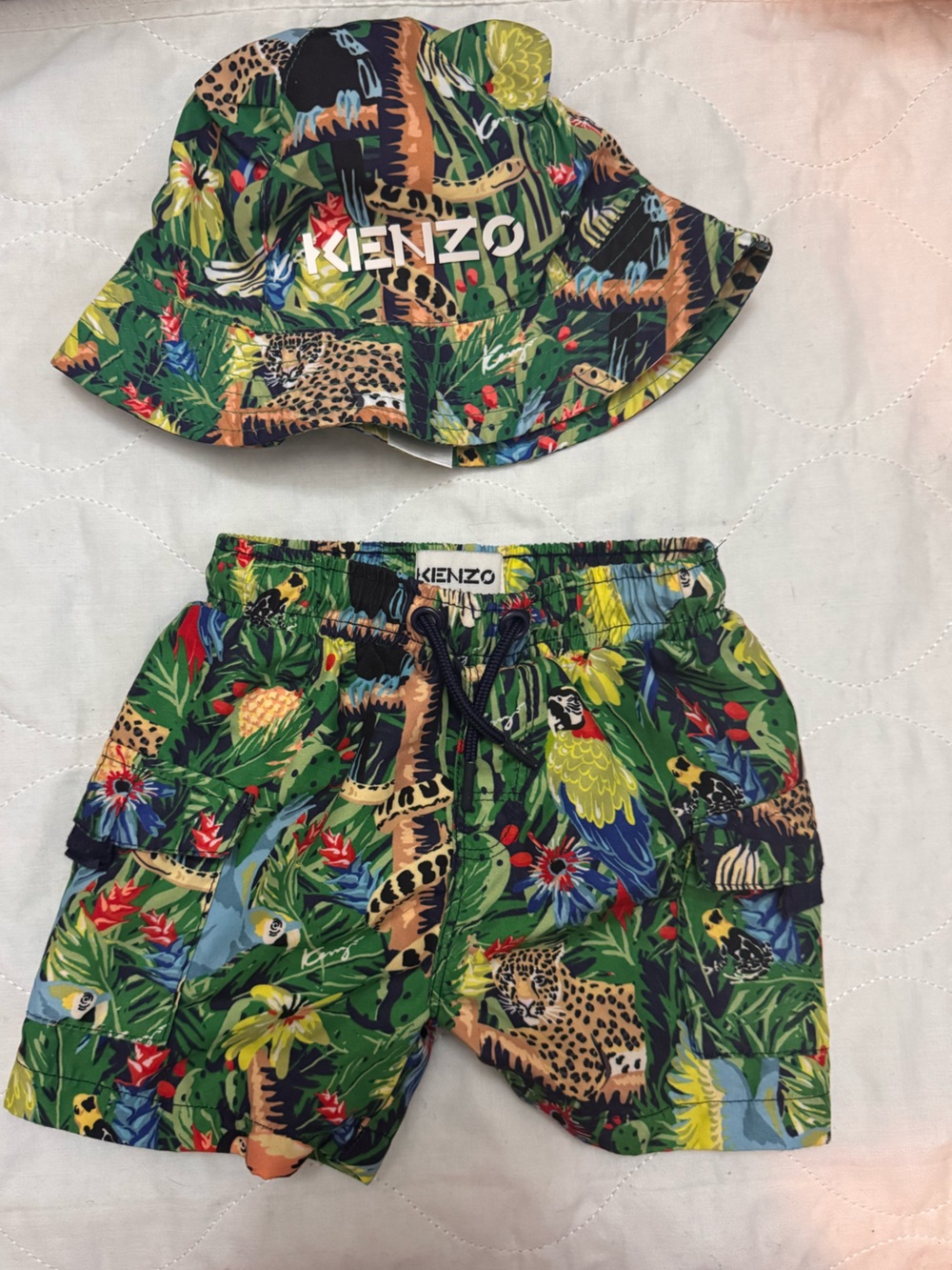 Kenzo Green Tropical Jungle Print Two-Piece Set